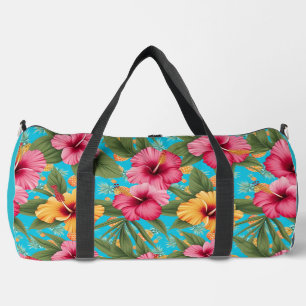 Pineapple tropical floral duffle bag