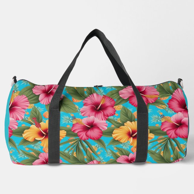 Pineapple tropical floral duffle bag (Front)