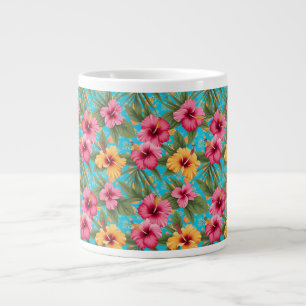Pineapple tropical floral large coffee mug