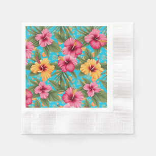 Pineapple tropical floral napkin