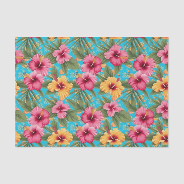 Pineapple tropical floral tissue paper (Front)