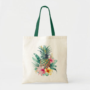 Pineapple Tropical Floral  Tote Bag