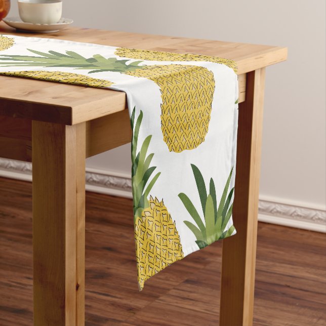 Pineapple Tropical Fruit Design Short Table Runner (In Situ)