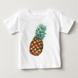 Pineapple Tropical fruit & leaf watercolor pattern Baby T-Shirt