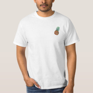 Pineapple Tropical fruit & leaf watercolor pattern T-Shirt