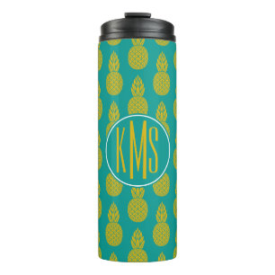 Pineapple Tropical Fruit Monogram Thermal Tumbler