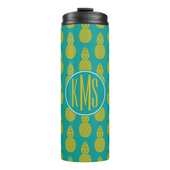 Pineapple Tropical Fruit | Monogram Thermal Tumbler (Front)