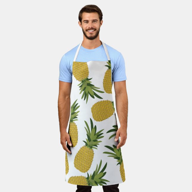 Pineapple Tropical Fruit Pattern Apron (Worn)