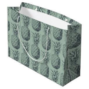 Pineapple, tropical fruit pattern design large gift bag