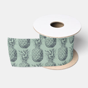 Pineapple, tropical fruit pattern design satin ribbon