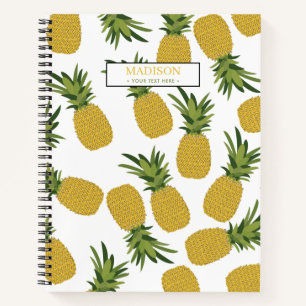 Pineapple Tropical Fruit Pattern  Notebook