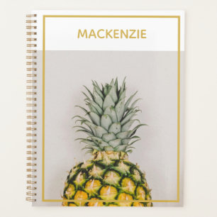 Pineapple Tropical Gold Personalised Name Planner