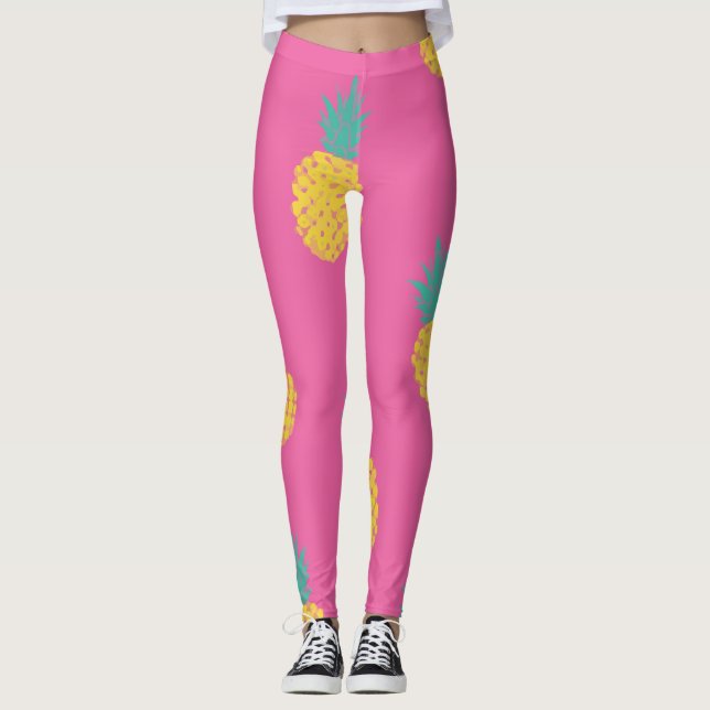 Pineapple Tropical Pattern Leggings (Front)