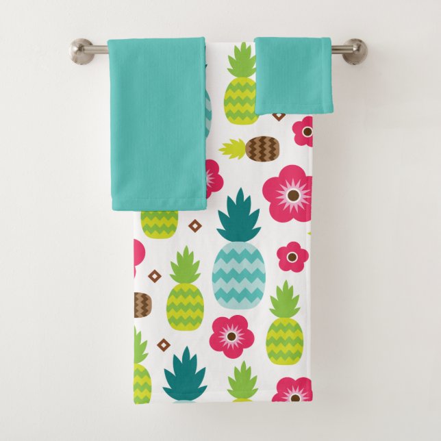 Pineapple Tropical Summer Bath Towel Set (Insitu)