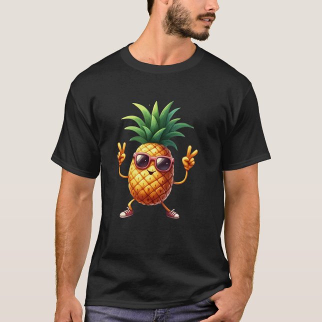 Pineapple Tropical Sun Fruit Exotic T-Shirt (Front)