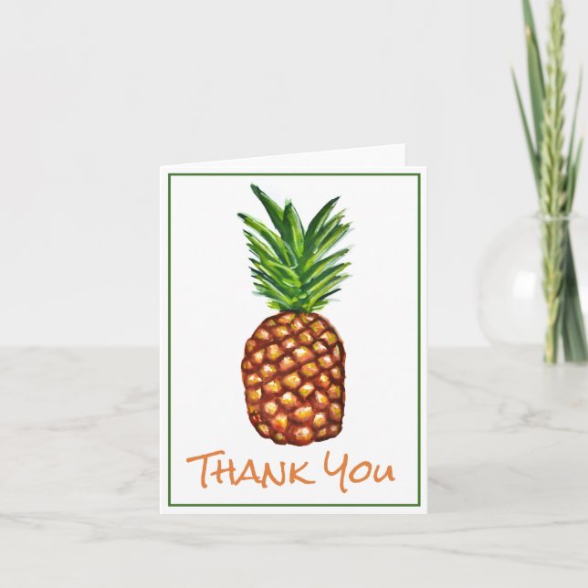 Pineapple Tropical Watercolor Thank You (Front)