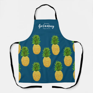Pineapple Turquoise Blue Apron