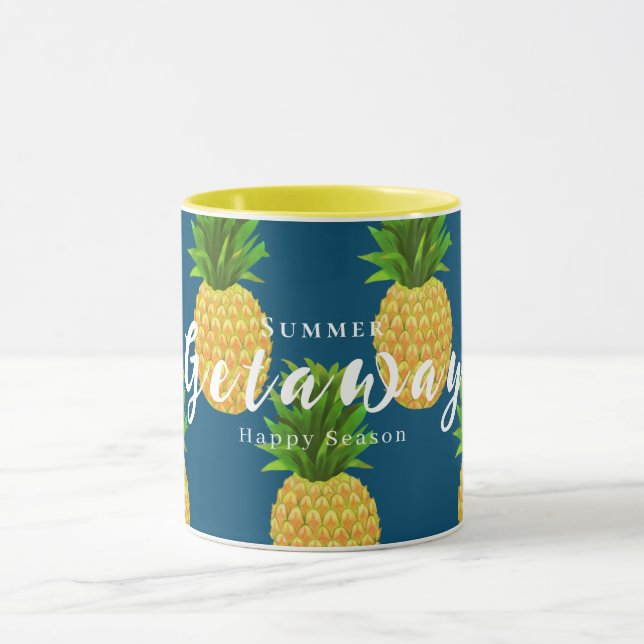 Pineapple Turquoise Blue Mug (Center)