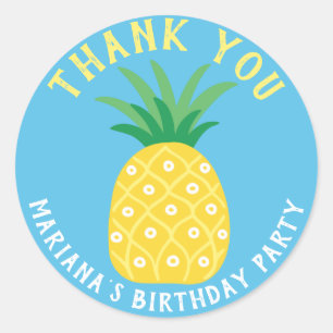 Pineapple Tutti Frutti Fruit Thank You Classic Round Sticker