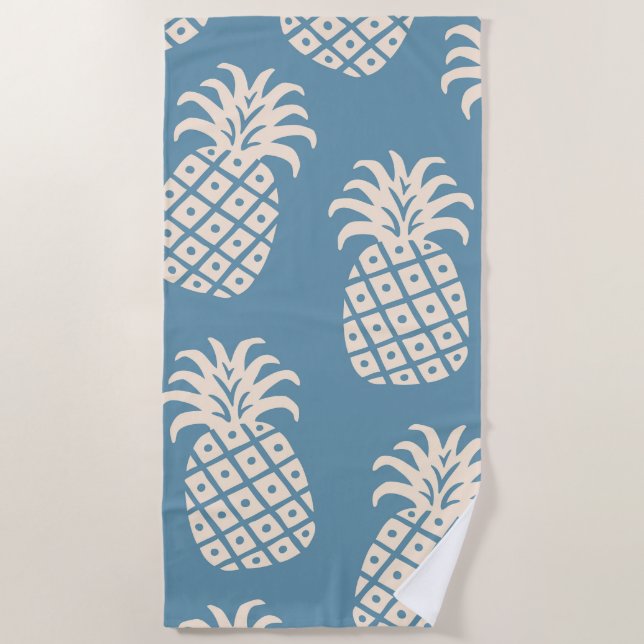 Pineapple Twist Tropical Design Beach Towel (Front)