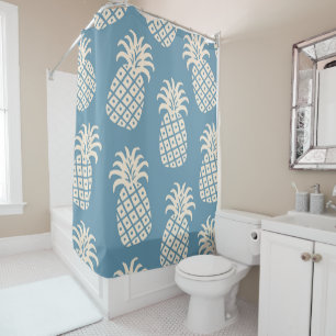 Pineapple Twist Tropical Design Shower Curtain