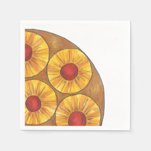 Pineapple Upside Down Cake Baking Foodie Napkins
