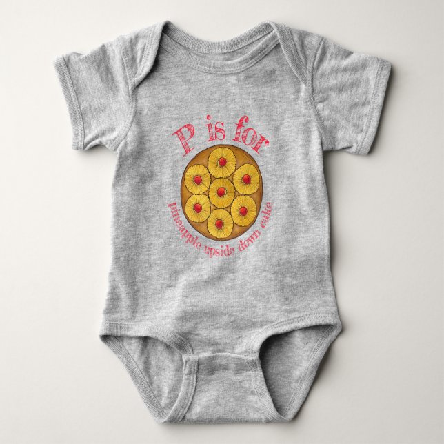 Pineapple Upside Down Cake Cherries Baking Dessert Baby Bodysuit (Front)