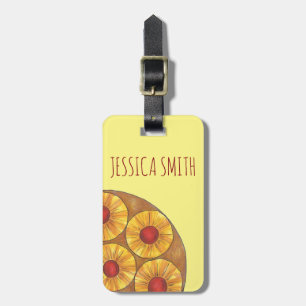 Pineapple Upside Down Cake Cherry Foodie Baking Luggage Tag