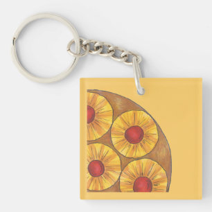 Pineapple Upside Down Cake Cherry Foodie Keychain