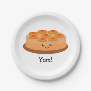 Pineapple Upside Down Cake Paper Plate