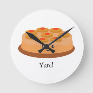 Pineapple Upside Down Cake Round Clock