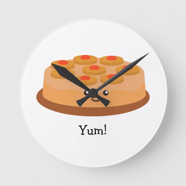Pineapple Upside Down Cake Round Clock (Front)