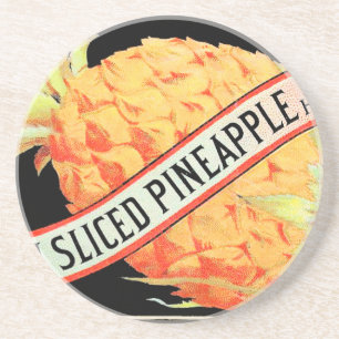 Pineapple Vintage Fruit Crate Label Coaster