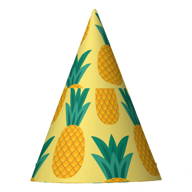 Pineapple Vintage: Fruitful Pattern Delight. Party Hat (Front)