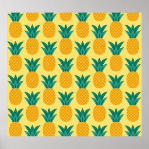 Pineapple Vintage: Fruitful Pattern Delight. Poster