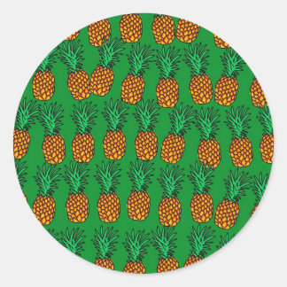 Pineapple Wallpaper Classic Round Sticker