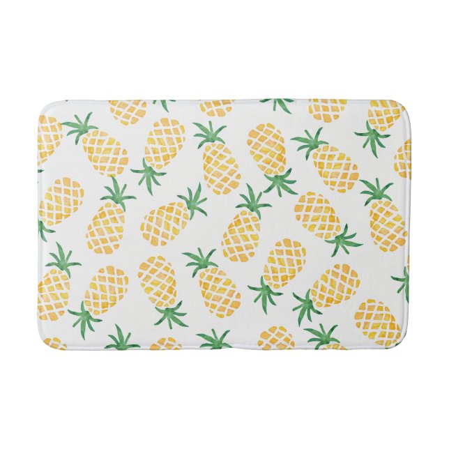 Pineapple watercolor bath mat (Front)