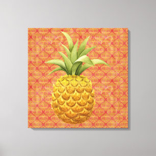 Pineapple Watercolor Bold Wrapped Canvas Print