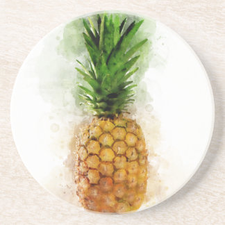 Pineapple Watercolor Coaster