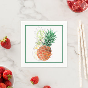 Pineapple, watercolor . napkin