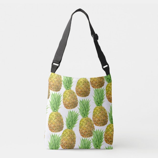 Pineapple watercolor pattern crossbody bag (Front)