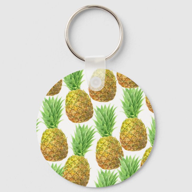 Pineapple watercolor pattern key ring (Front)