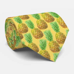 Pineapple watercolor pattern neck tie