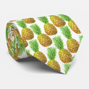 Pineapple watercolor pattern tie