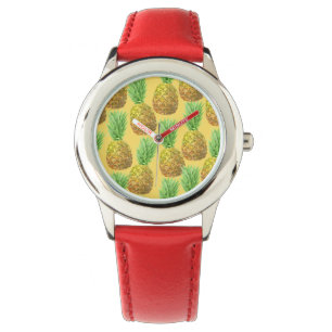 Pineapple watercolor pattern watch
