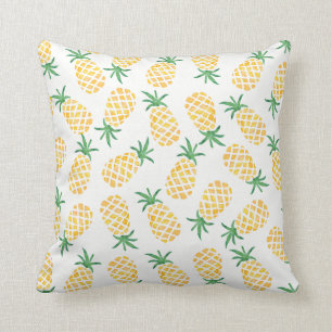 Pineapple watercolor patterned pillow