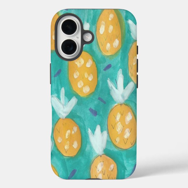 Pineapple Watercolor Print Case-Mate iPhone Case (Back)