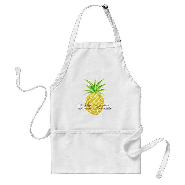 Pineapple Watercolor Stand Tall Wear a Crown apron (Front)
