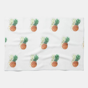 Pineapple, watercolor . tea towel