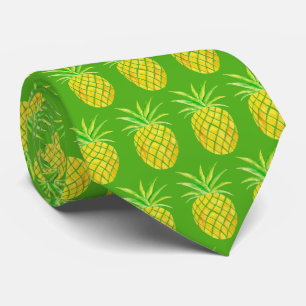 Pineapple Watercolor Tropical Neck Tie